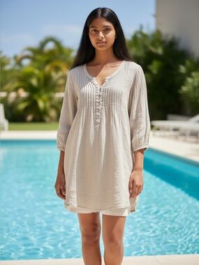 Vineyard Vines Linen Tunic | M | Resort | Beach | Pool | Casual